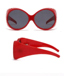 Trendy Oversized Y2K Circular Sunglasses for Women – UV400 Vintage Punk Style