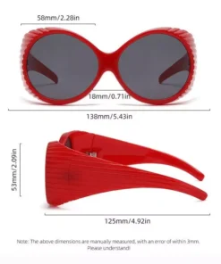 Trendy Oversized Y2K Circular Sunglasses for Women – UV400 Vintage Punk Style