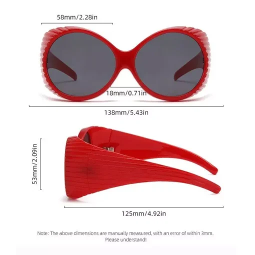 Trendy Oversized Y2K Circular Sunglasses for Women – UV400 Vintage Punk Style