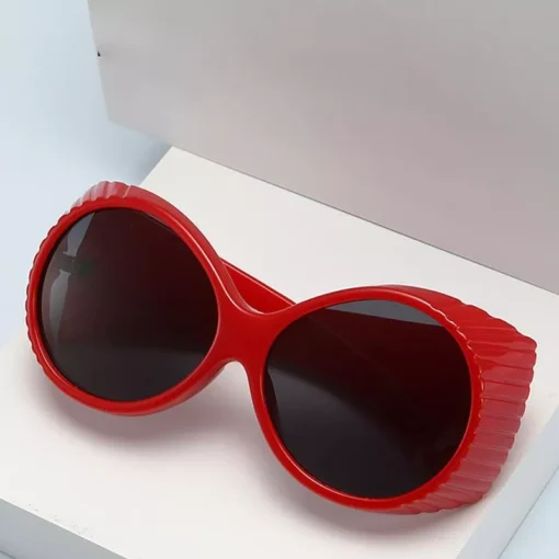 Trendy Oversized Y2K Circular Sunglasses for Women – UV400 Vintage Punk Style