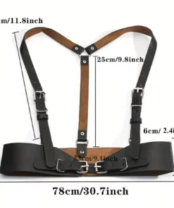 Stylish Korean Black Leather Harness Belt