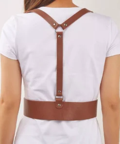 Stylish Korean Black Leather Harness Belt
