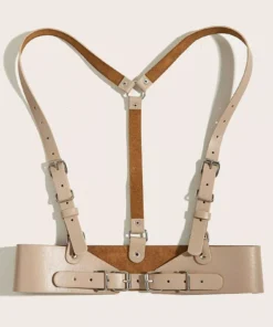 Stylish Korean Black Leather Harness Belt