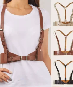 Stylish Korean Black Leather Harness Belt