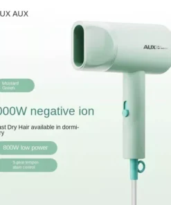 Mini 800W Hair Dryer – Low Noise with Negative Ion Technology for Hair Care, Dorm-Friendly