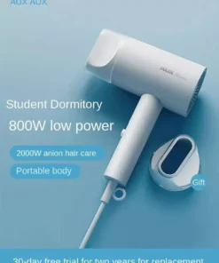 Mini 800W Hair Dryer – Low Noise with Negative Ion Technology for Hair Care, Dorm-Friendly