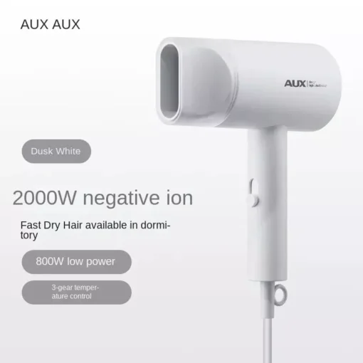 Mini 800W Hair Dryer – Low Noise with Negative Ion Technology for Hair Care, Dorm-Friendly