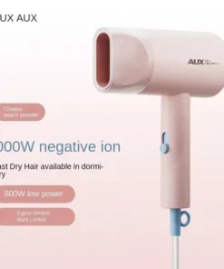 Mini 800W Hair Dryer – Low Noise with Negative Ion Technology for Hair Care, Dorm-Friendly
