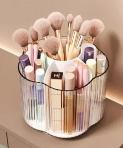 360° Rotating Dustproof Cosmetic Organizer – Makeup and Accessory Storage Solution