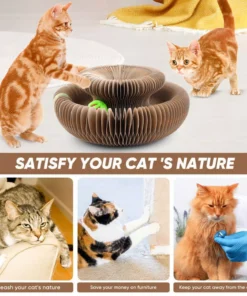 Magic Foldable Cat Scratch Board with Bell