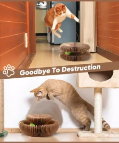 Magic Foldable Cat Scratch Board with Bell