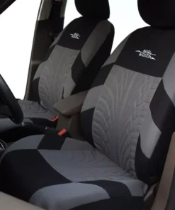 Universal Fit Embroidered Car Seat Covers with Tire Track Detail