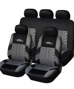 Universal Fit Embroidered Car Seat Covers with Tire Track Detail