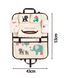 Foldable Cartoon Car Back Seat Organizer for Kids