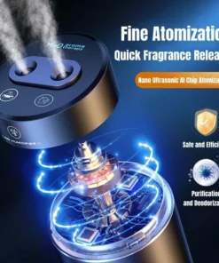 Compact 380ML Double Spray USB Car Air Humidifier and Essential Oil Diffuser with Colorful Mood Lighting