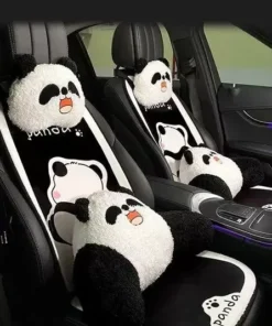 Warm Panda Plush Car Seat Cushion – Universal Fit for Autumn & Winter