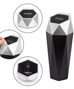 Portable Mini Car Trash Can with Leak-Proof Lid: Elegant, Functional & Compact