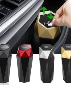 Portable Mini Car Trash Can with Leak-Proof Lid: Elegant, Functional & Compact