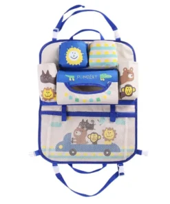 Kids Cartoon Car Seat Organizer with Tablet Holder
