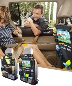 Car Backseat Protector with Touchscreen Tablet Holder & 9 Pockets