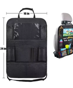 Car Backseat Protector with Touchscreen Tablet Holder & 9 Pockets