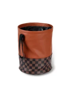 Luxurious Leather Car Trash Can: Foldable & Hanging Design