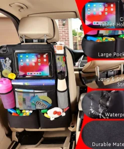 Backseat Organizer with Touchscreen Tablet Holder & Kick Mat Protector