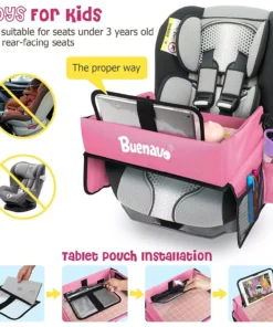 Kid-Friendly Car Seat Activity Tray with Waterproof Storage