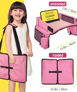 Kid-Friendly Car Seat Activity Tray with Waterproof Storage