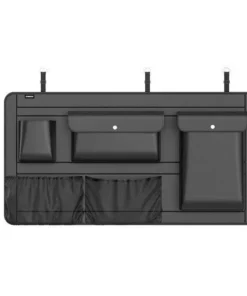 High-Capacity Leather Car Storage Organizer for Backseat & Trunk – Black