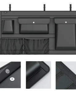 High-Capacity Leather Car Storage Organizer for Backseat & Trunk – Black