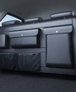 High-Capacity Leather Car Storage Organizer for Backseat & Trunk – Black