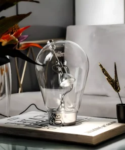 Clear Glass USB Table Lamp