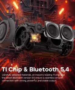 80W Portable Bluetooth Speaker with 24-Hour Playtime & IP67 Waterproof