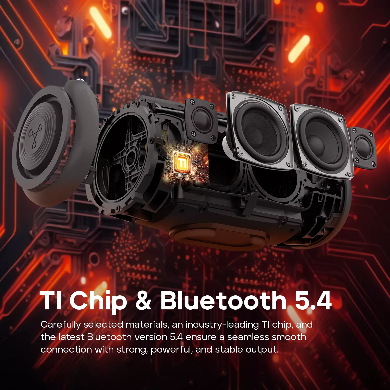 80W Portable Bluetooth Speaker with 24-Hour Playtime & IP67 Waterproof