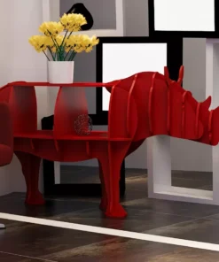 Chic Wooden Rhinoceros Bookshelf