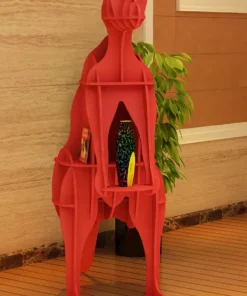 Modern Kangaroo-Shaped Wooden Bookshelf