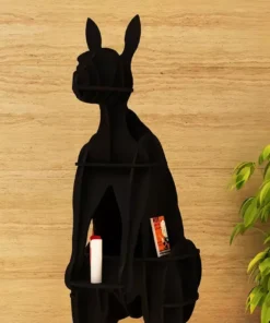 Modern Kangaroo-Shaped Wooden Bookshelf