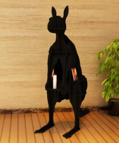 Modern Kangaroo-Shaped Wooden Bookshelf
