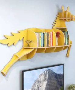 Minimalist Nordic Style Wooden Bookshelf – Cute Wall Shelves for Kids Room & Living Room