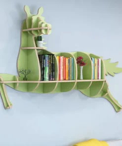 Minimalist Nordic Style Wooden Bookshelf – Cute Wall Shelves for Kids Room & Living Room