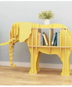 Elephant-Shaped Large Wooden Bookshelf