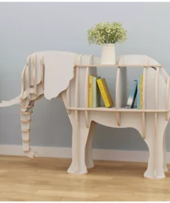 Elephant-Shaped Large Wooden Bookshelf
