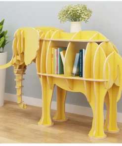 Elephant-Shaped Large Wooden Bookshelf