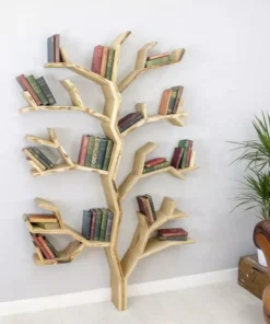 Contemporary Wooden Bookshelf – Modern Home Tree Design