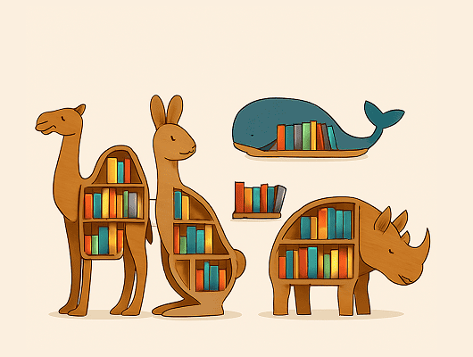 Unique Animal Shaped Bookshelves for Modern Homes