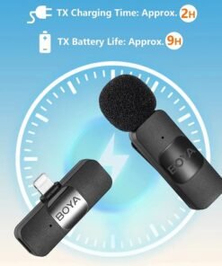 Clip-On Wireless Microphone with Noise Cancellation for Smartphones