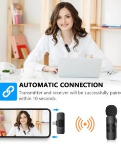 Portable Wireless Lavalier Microphone for iPhone and Android Devices
